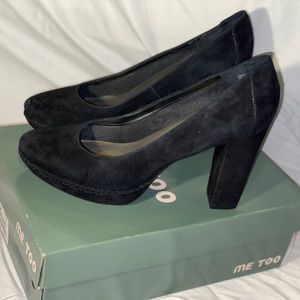 Me Too | Black Suede “Marisa” Heels